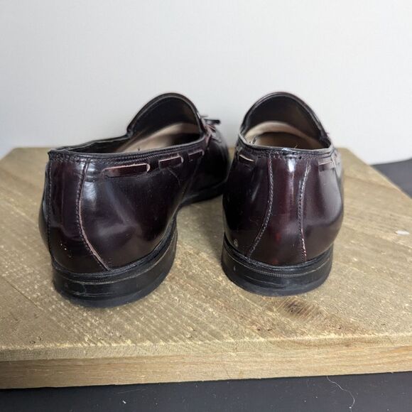 Florsheim vintage leather loafers deep burgundy tassels men 7 women 8.5 - Picture 5 of 10